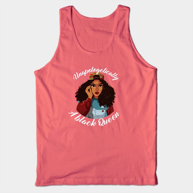 Unapologetically A Black Queen Tank Top by Carolina Cabreira